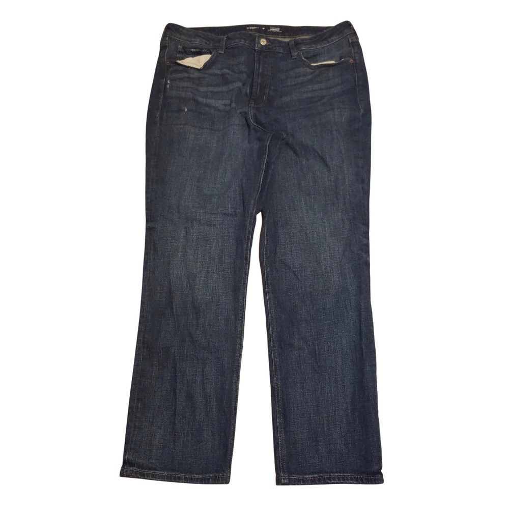 Old Navy Womens Extra High-Rise Straight Leg Dark Wash Jeans Size 18 Blue Denim
